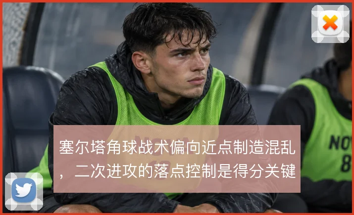 塞尔塔角球战术偏向近点制造混乱,二次进攻的落点控制是得分关键